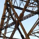 Wooden radio tower closeup